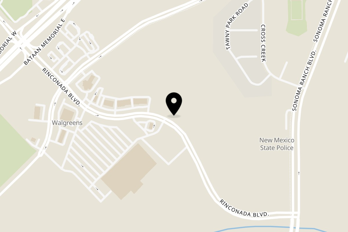 Map showing the location of NYP Slice House Pizza on 3290 Rinconada Blvd in Las Cruces